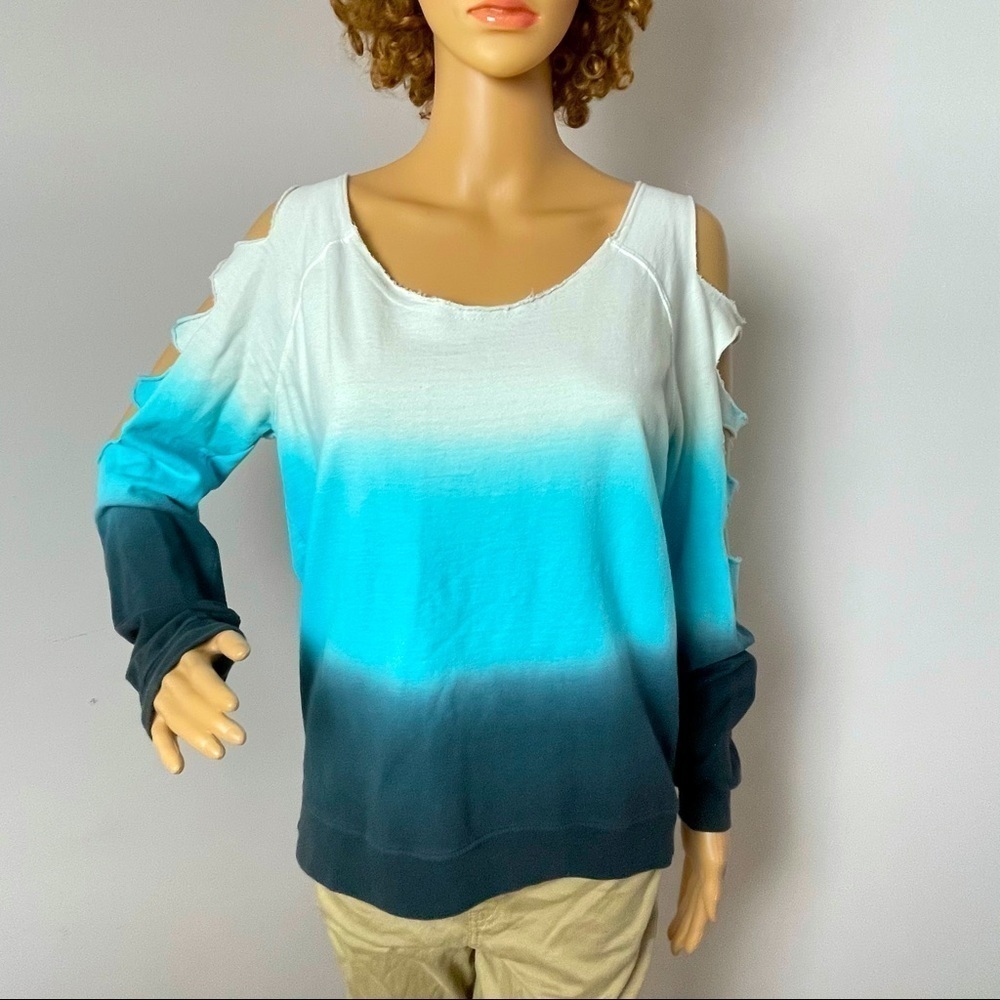 K. Jordan Sweatshirt Dip died Slit sleeves Blue M
